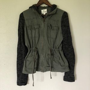 Others Follow Olive Hoodie Cargo Jacket